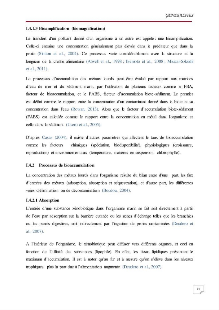 Evaluation des teneurs en métaux lourds dans l\'environnement marin du littoral Algérois chez Patella sp et les moules: