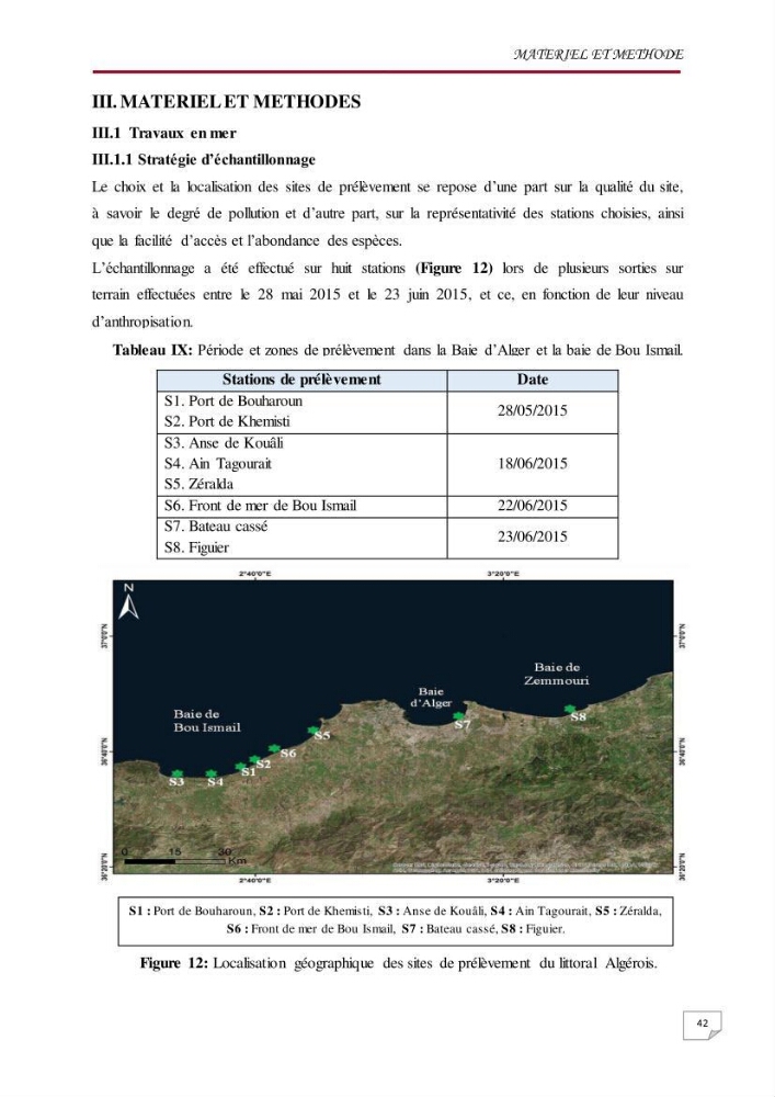 Evaluation des teneurs en métaux lourds dans l\'environnement marin du littoral Algérois chez Patella sp et les moules: