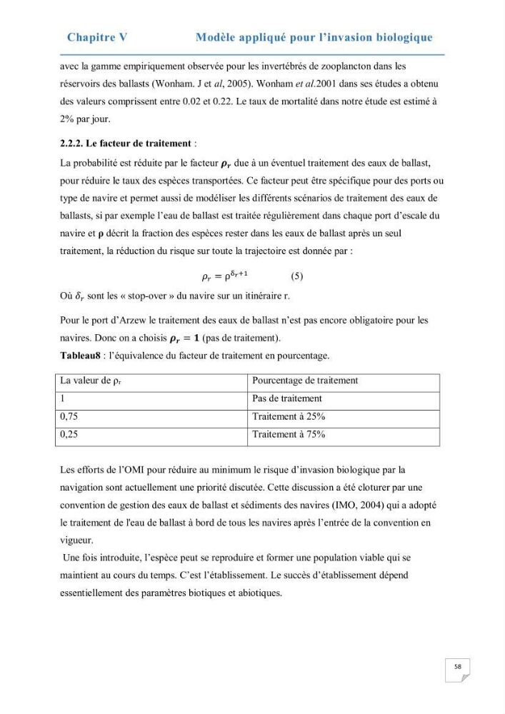 Contribution au développement d\'un modèle probabiliste pour estimer le risque d\'invasion par les eaux de ballast