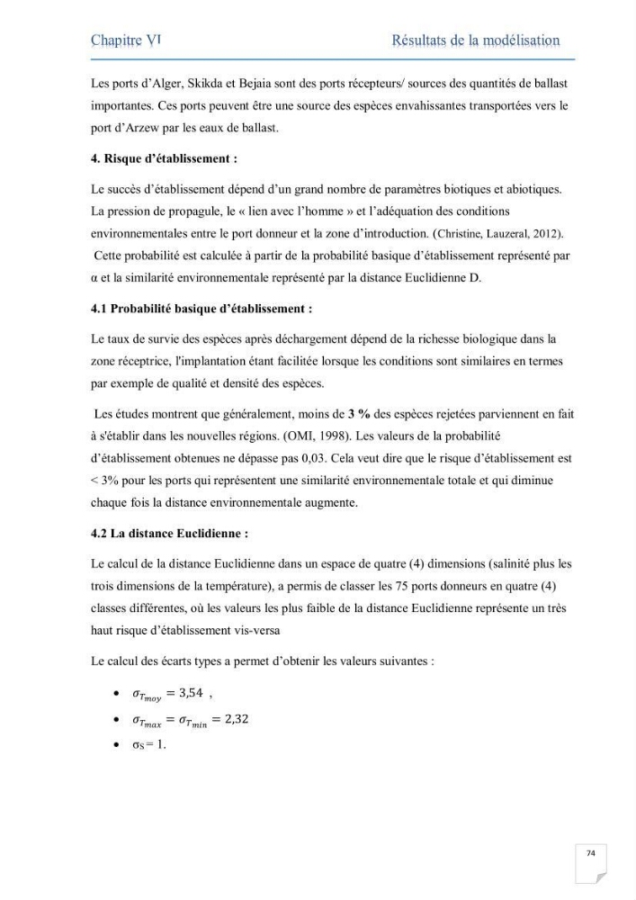 Contribution au développement d\'un modèle probabiliste pour estimer le risque d\'invasion par les eaux de ballast