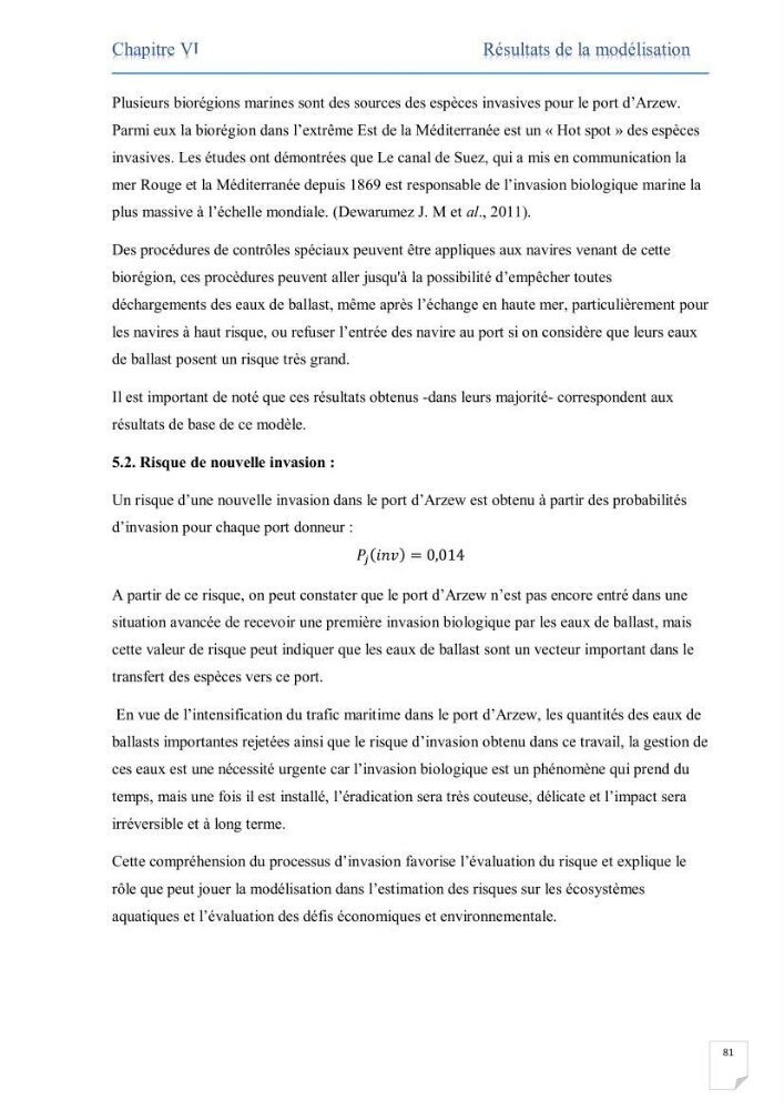 Contribution au développement d\'un modèle probabiliste pour estimer le risque d\'invasion par les eaux de ballast