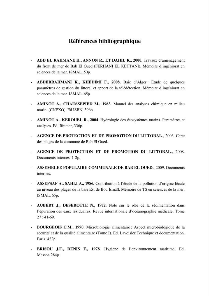 Evaluation des risques sanitaires liés aux déversements des effluents hospitaliers en mer