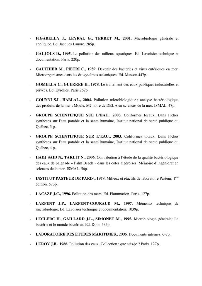 Evaluation des risques sanitaires liés aux déversements des effluents hospitaliers en mer