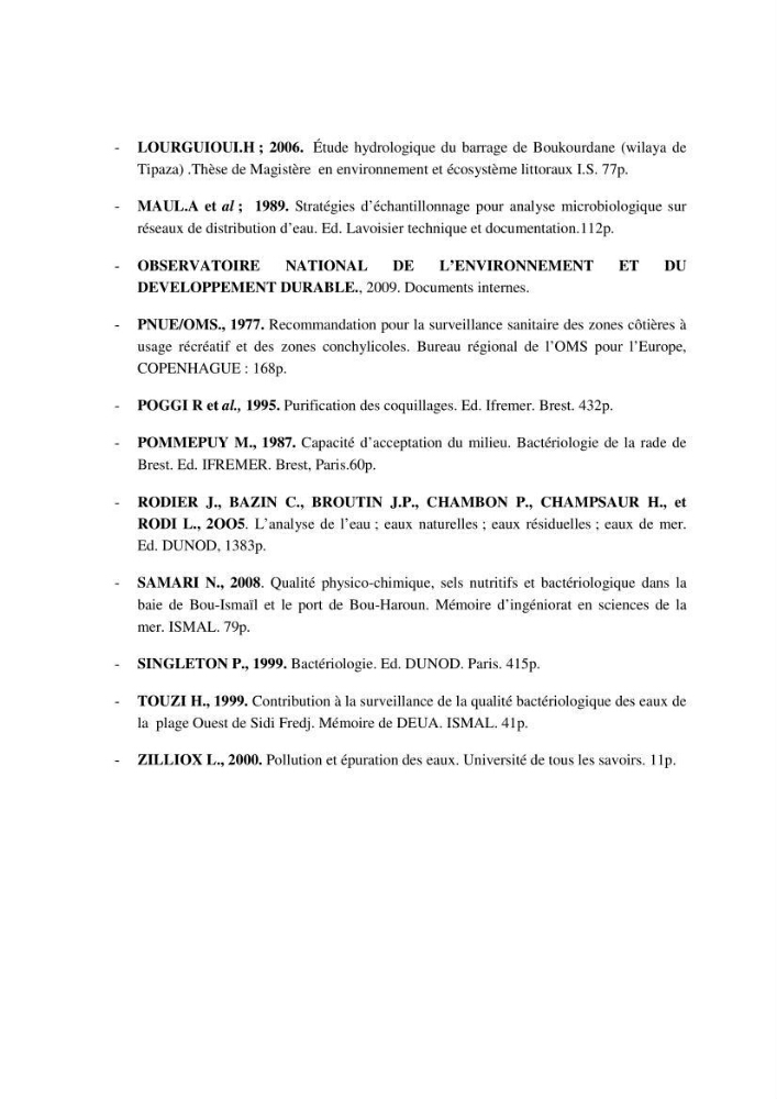 Evaluation des risques sanitaires liés aux déversements des effluents hospitaliers en mer