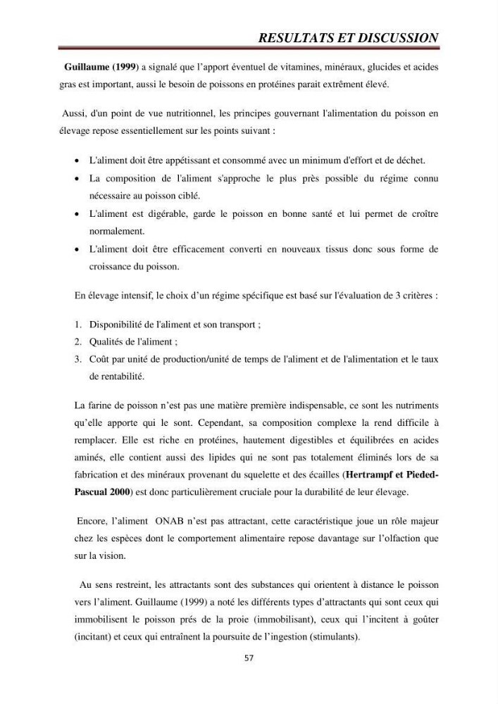 Etude comparative de deux types d\'aliment pour l\'élevage du Tilapia du Nil ( Oreochromis niloticus):