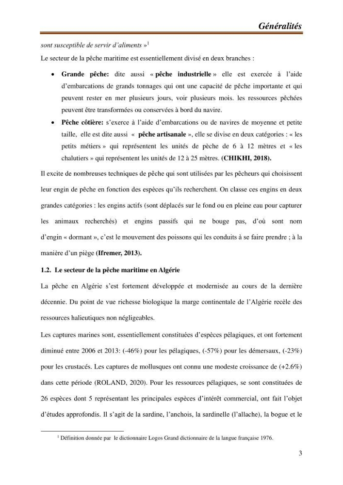 Contribution à l\'étude de la valorisation des coproduits des éspèces halieutique de la pêcherie algérienne: