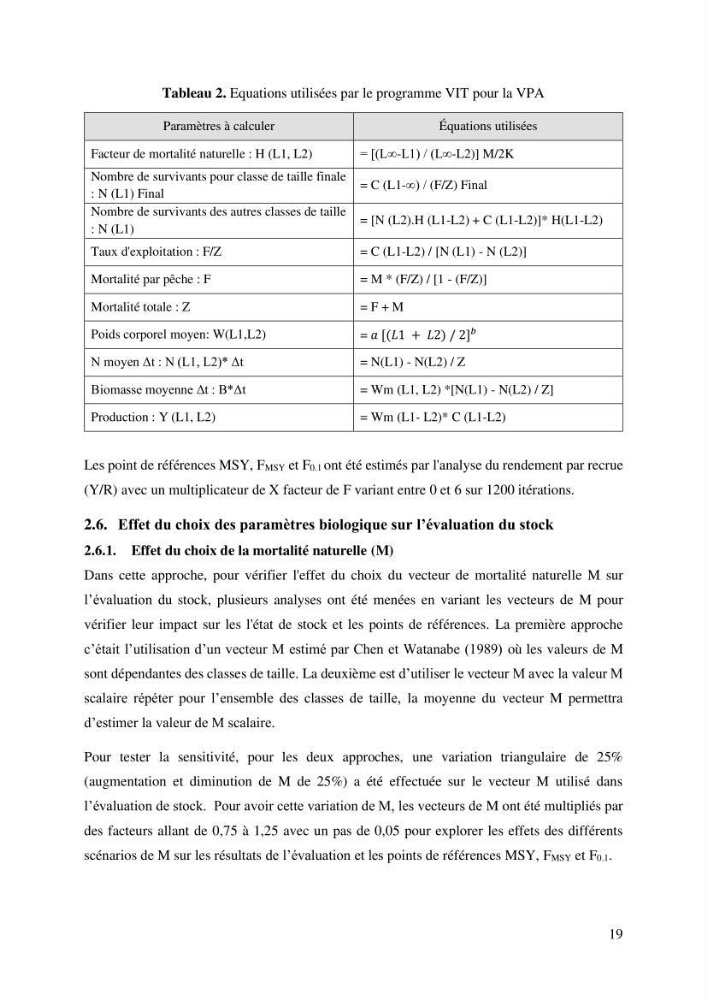 Effet du choix des paramètres de croissance et de la mortalité naturelle par l\'évaluation du stck du rouget barbet Mullus barbatus Linnaeus, 1758 ( Actinopteri, Mollidae) dans la côte algérienne