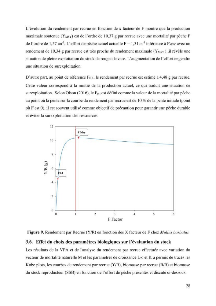 Effet du choix des paramètres de croissance et de la mortalité naturelle par l\'évaluation du stck du rouget barbet Mullus barbatus Linnaeus, 1758 ( Actinopteri, Mollidae) dans la côte algérienne