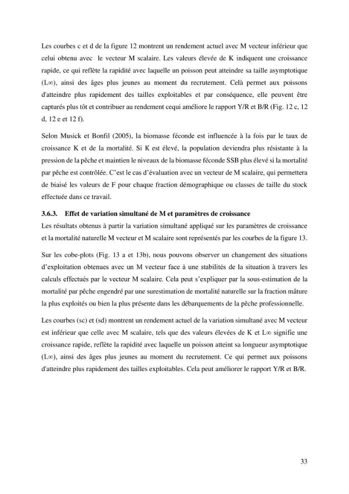 Effet du choix des paramètres de croissance et de la mortalité naturelle par l\'évaluation du stck du rouget barbet Mullus barbatus Linnaeus, 1758 ( Actinopteri, Mollidae) dans la côte algérienne