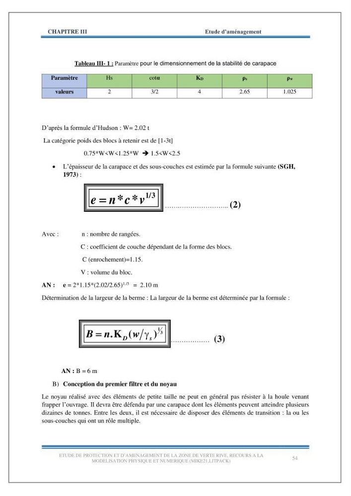Etude de protection et d\'aménagement de la zone de Verte Rive-Bordj El Kiffan
