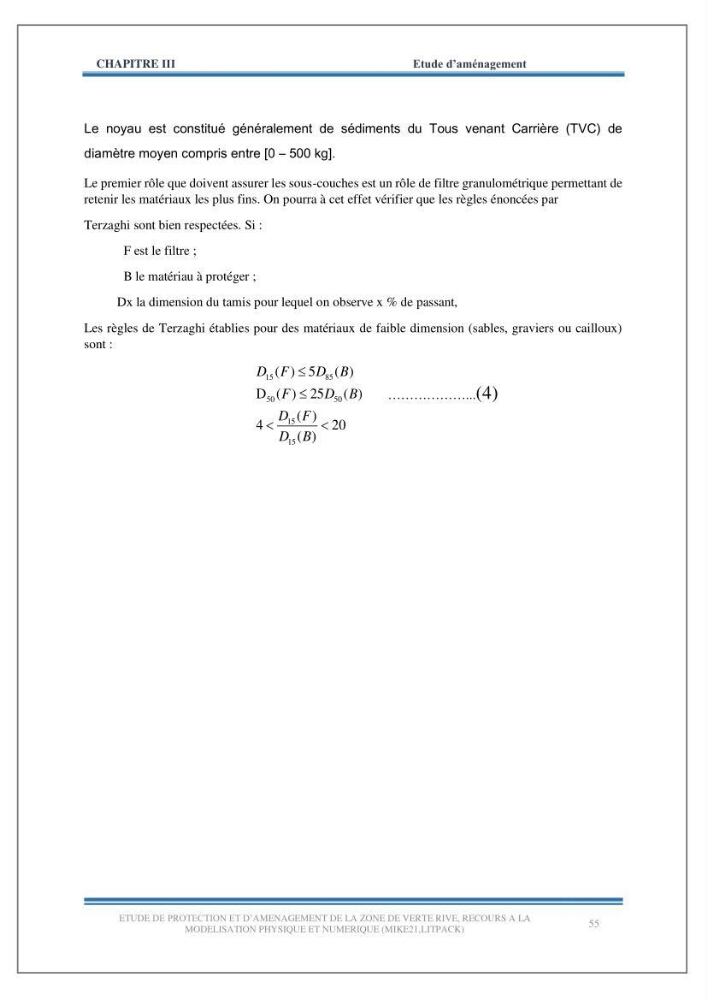 Etude de protection et d\'aménagement de la zone de Verte Rive-Bordj El Kiffan
