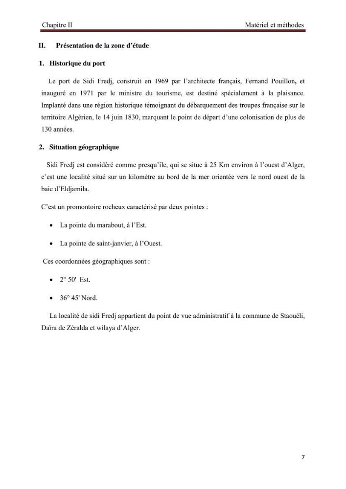 Analyse des sels nuritifs dans le port de Sidi-Fredj