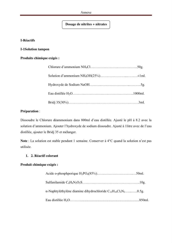 Analyse des sels nuritifs dans le port de Sidi-Fredj