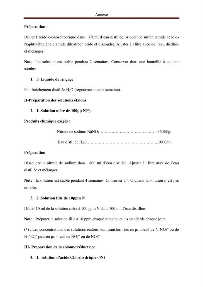 Analyse des sels nuritifs dans le port de Sidi-Fredj