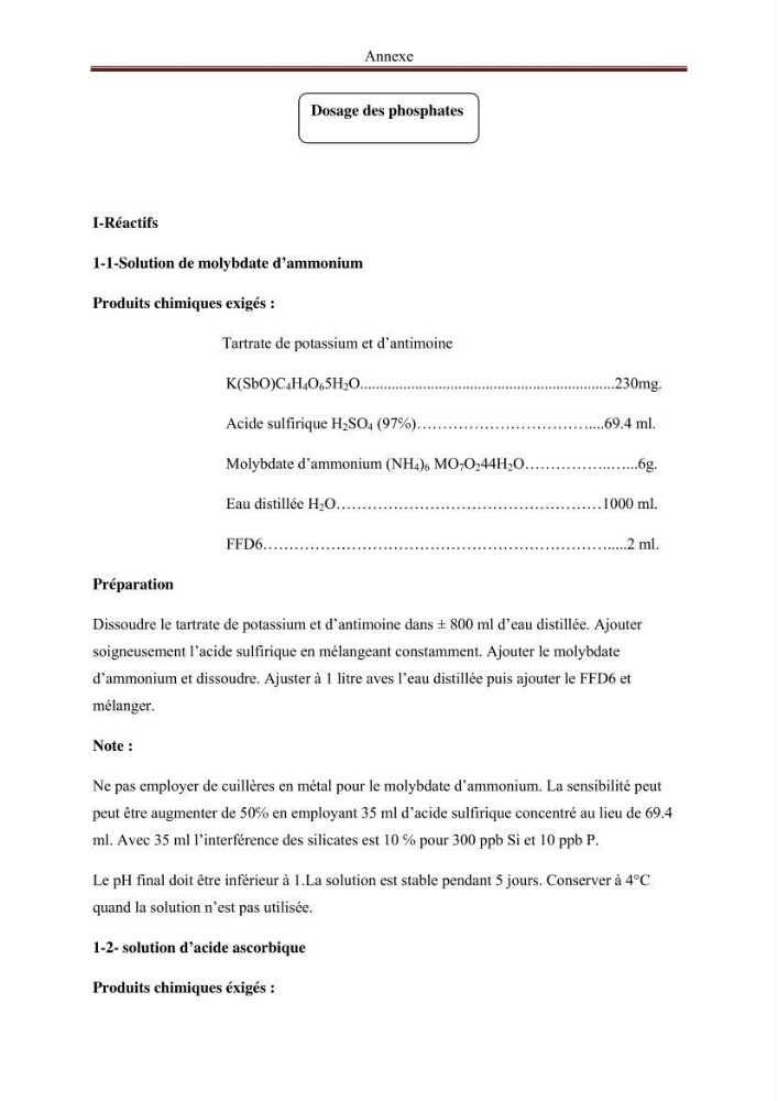 Analyse des sels nuritifs dans le port de Sidi-Fredj