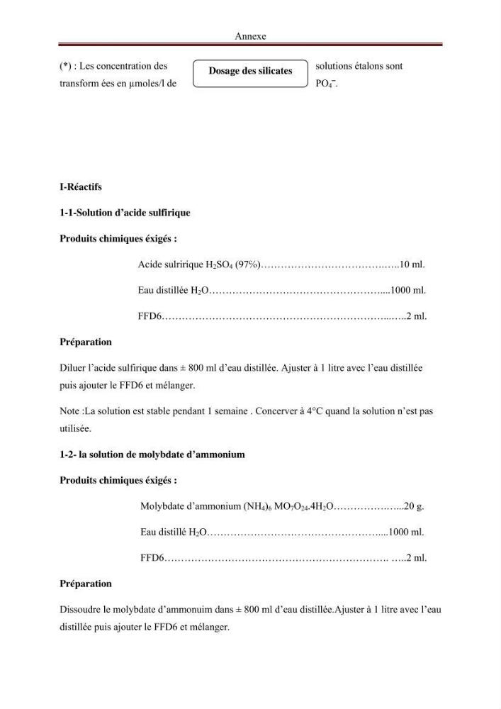 Analyse des sels nuritifs dans le port de Sidi-Fredj
