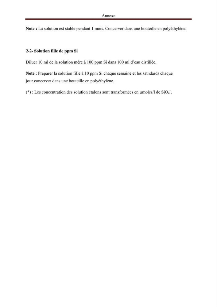 Analyse des sels nuritifs dans le port de Sidi-Fredj
