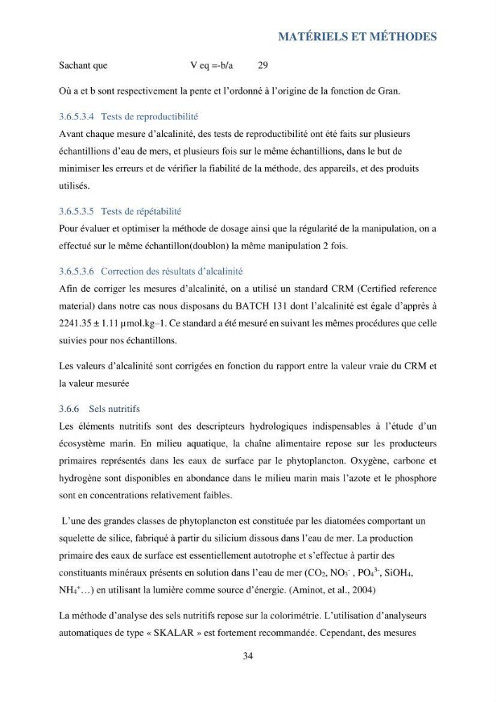 Contribution à l’étude du cycle annuel des flux air-mer en CO2 et à l’évaluation de l’état d’eutrophisation de la baie de Bou Ismail