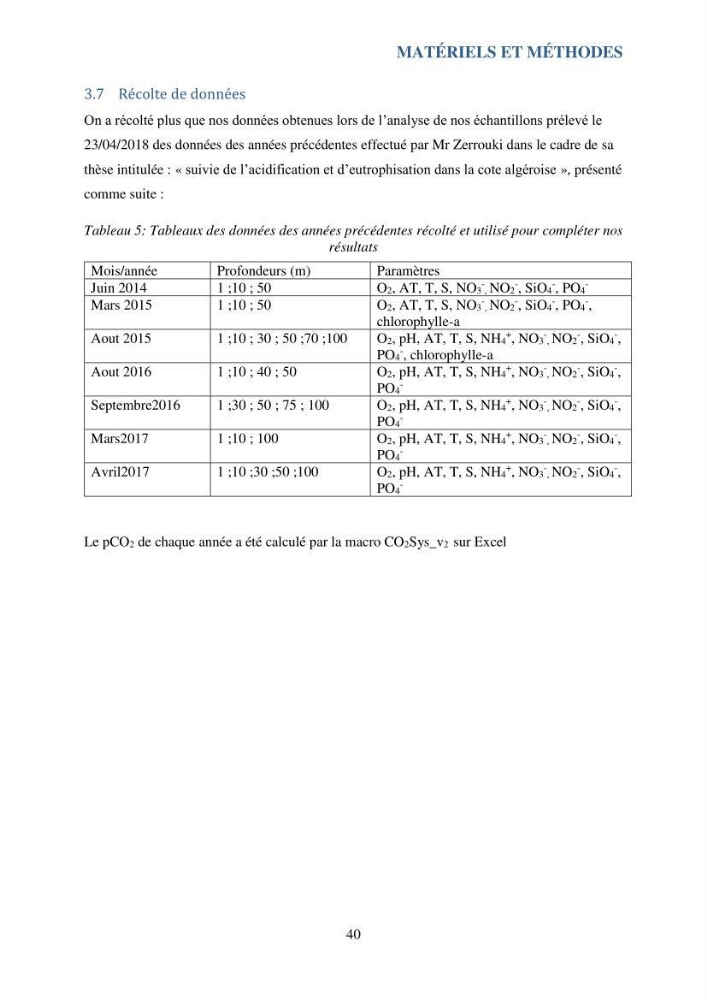 Contribution à l’étude du cycle annuel des flux air-mer en CO2 et à l’évaluation de l’état d’eutrophisation de la baie de Bou Ismail