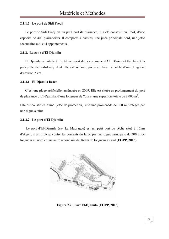 Contribution à l\'étude du phytoplancton nocif dans des zones confinées de la région d\'Alger( port et plage d\'Eldjamila,port et plage de Sidi fredj