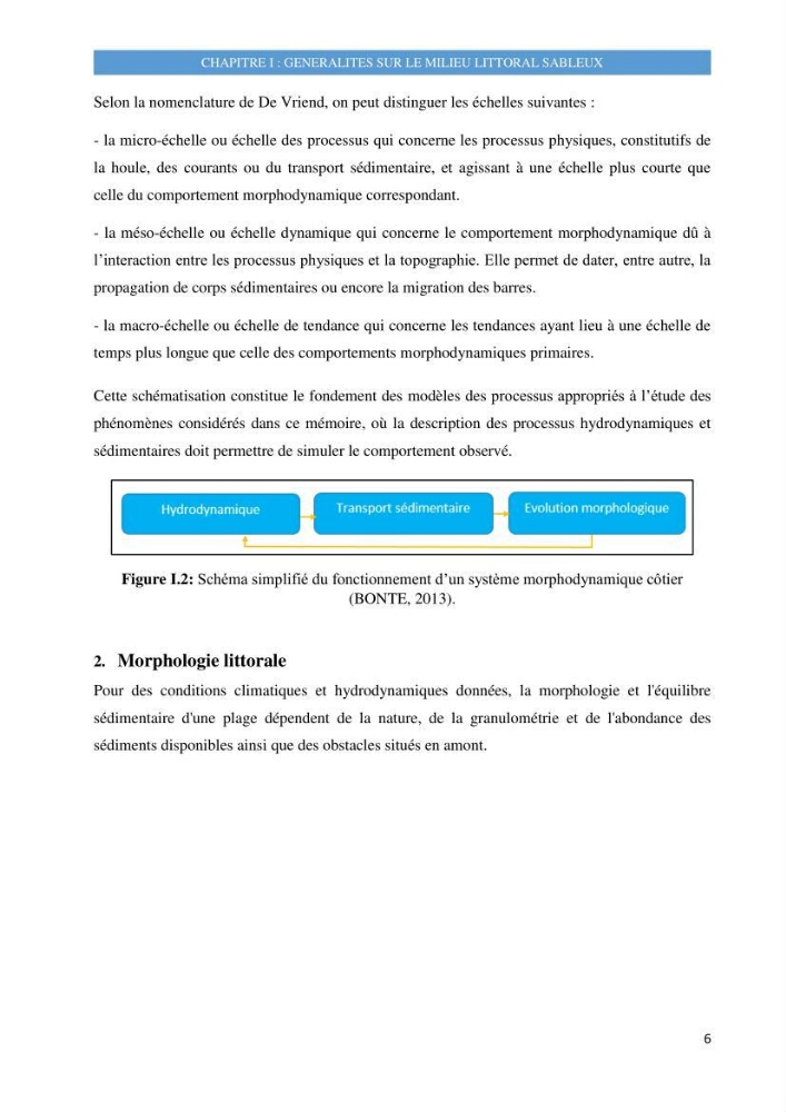 Evolution morphodynamique de la plage de Sidi-Fredj: modelisation hydrodynamique et cinématique du trait de côte