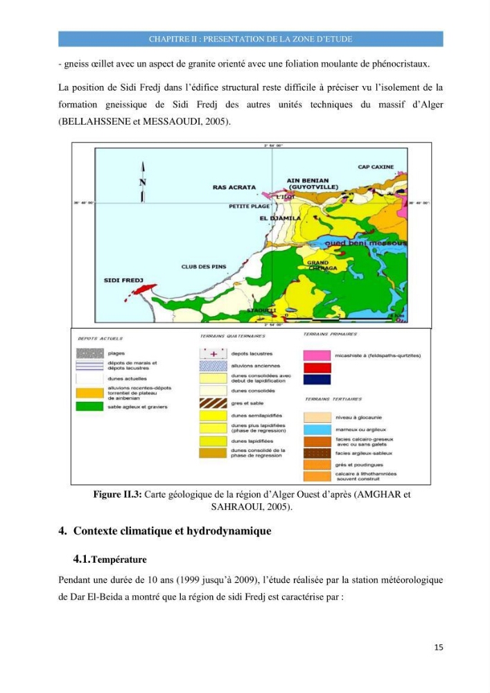 Evolution morphodynamique de la plage de Sidi-Fredj: modelisation hydrodynamique et cinématique du trait de côte