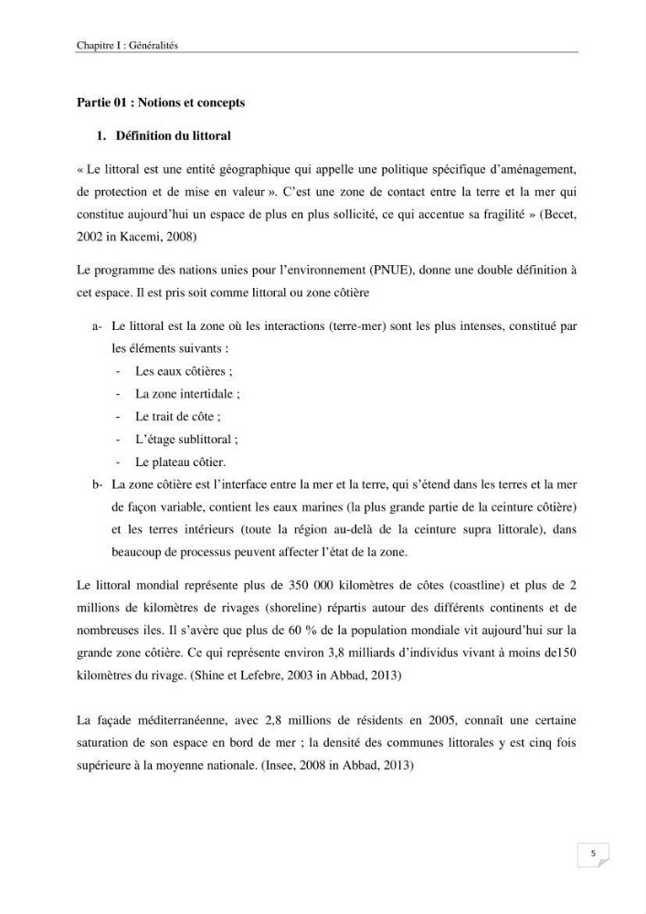 Effet de l\'urbanisation sur l\'évolution des côtes