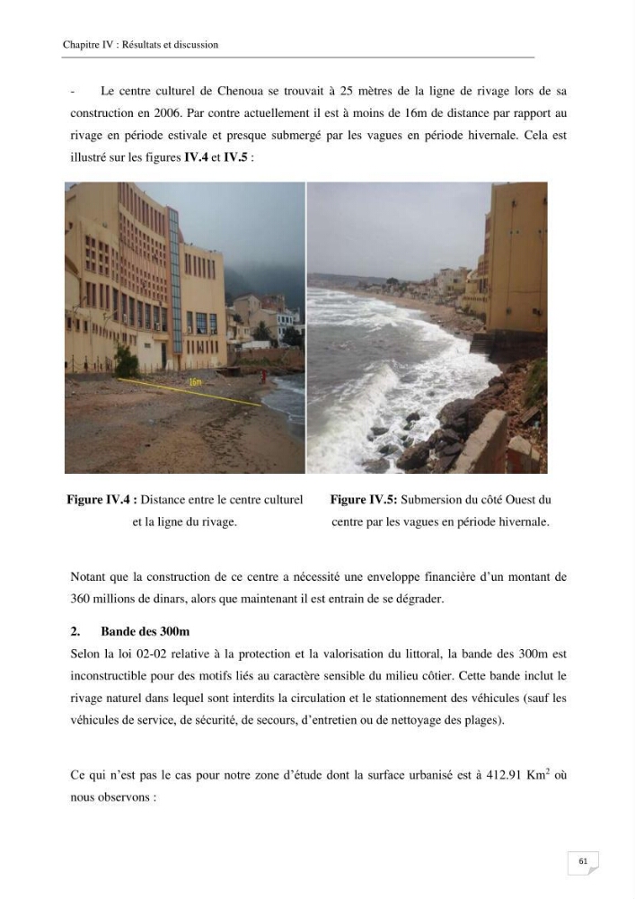 Effet de l\'urbanisation sur l\'évolution des côtes