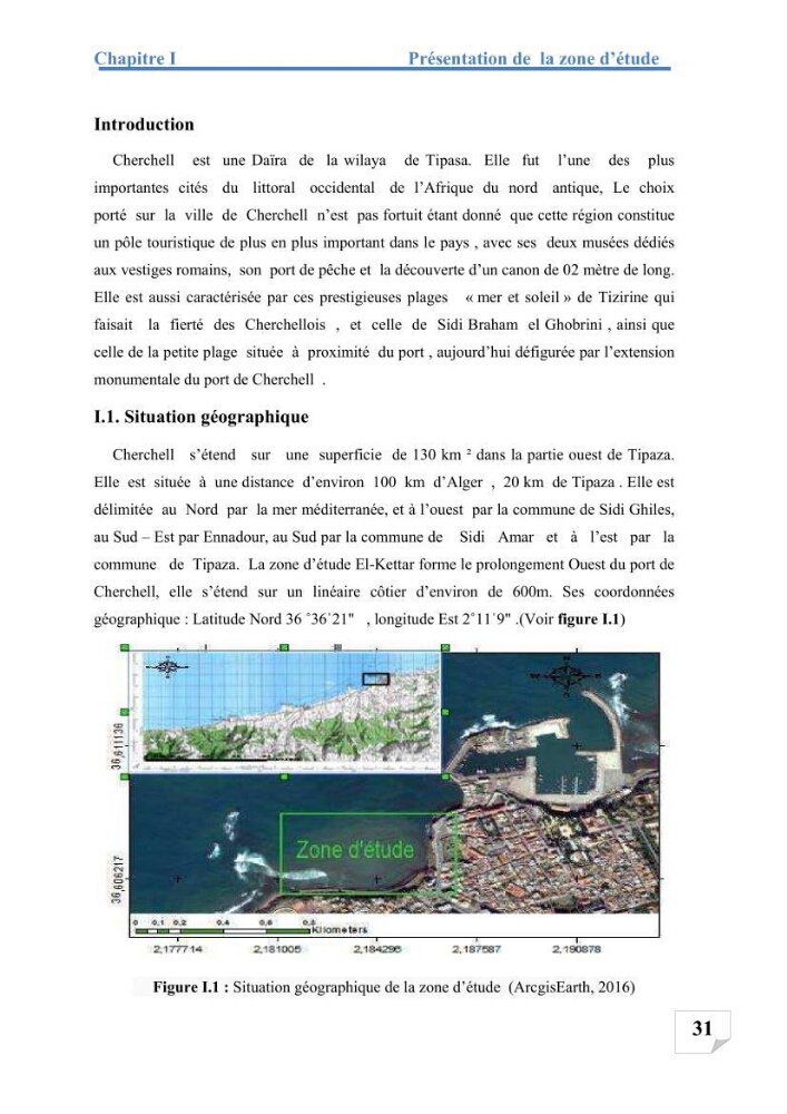 Etude de protection du rivage d\'el kettar-cherchell