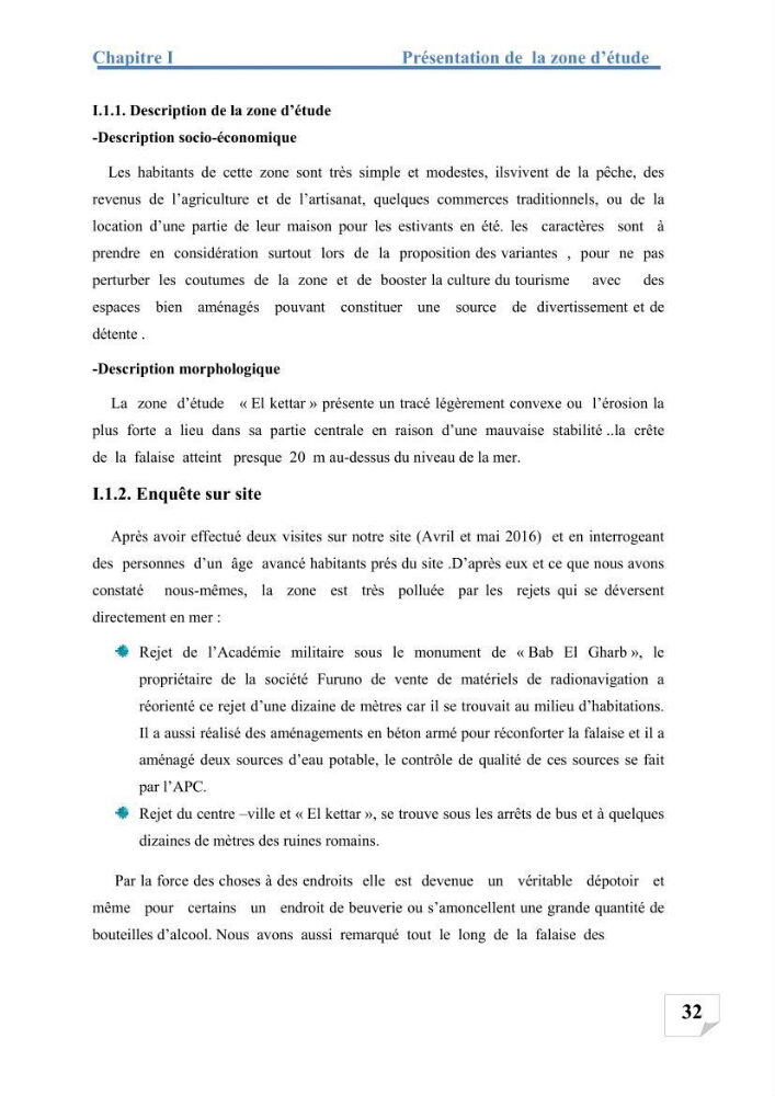 Etude de protection du rivage d\'el kettar-cherchell