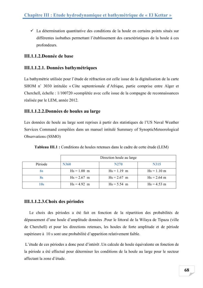 Etude de protection du rivage d\'el kettar-cherchell