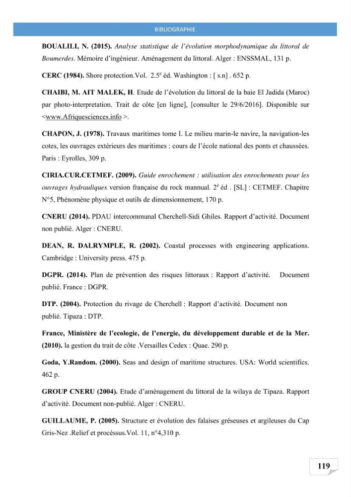 Etude de protection du rivage d\'el kettar-cherchell