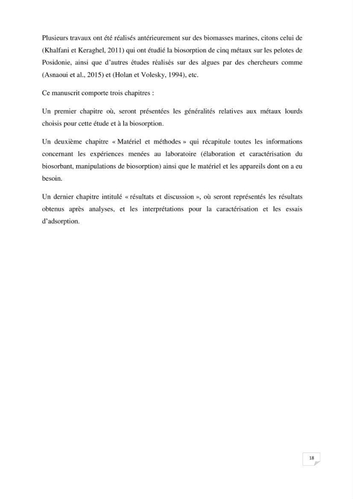 Etude de la biosorption des éléments traces métaliques (Pb2+,Cd2+,et Zn2+) sur une biomasse marine