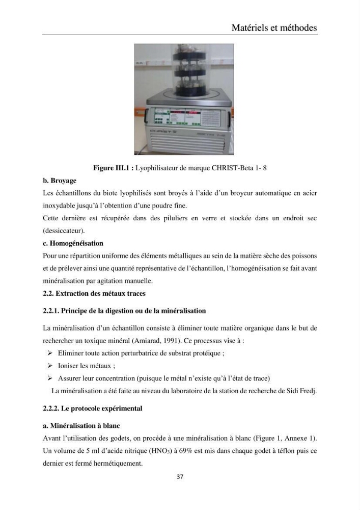 Etude de la bioaccumulation des métaux traces par trois poissons démersaux dans le golfe de Ghazaouet:
