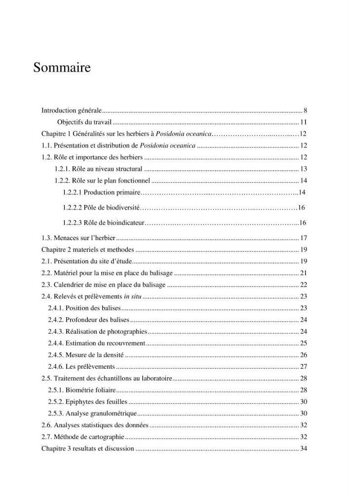 La mise en place d\'un réseau de surveillance de l\'herbier à posidonia oceanica de Boui-Ismail