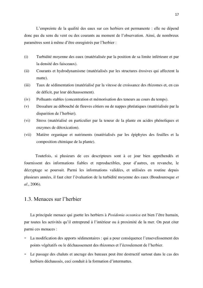 La mise en place d\'un réseau de surveillance de l\'herbier à posidonia oceanica de Boui-Ismail