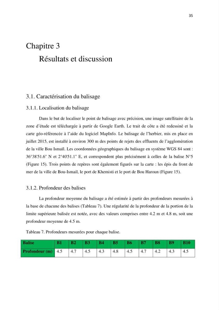 La mise en place d\'un réseau de surveillance de l\'herbier à posidonia oceanica de Boui-Ismail
