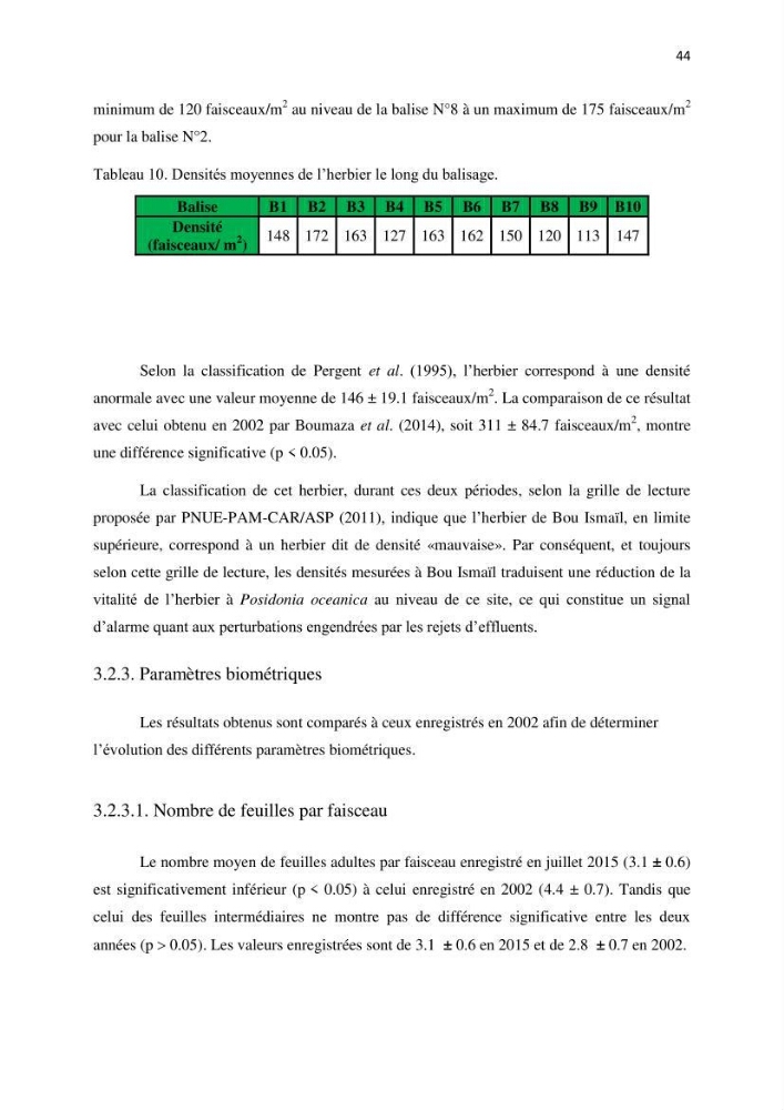 La mise en place d\'un réseau de surveillance de l\'herbier à posidonia oceanica de Boui-Ismail