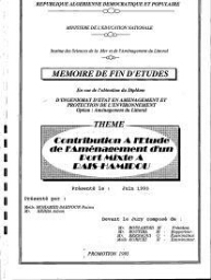 Contribution à l'étude de l'aménagement d'un port mixte à Raïs Hamidou