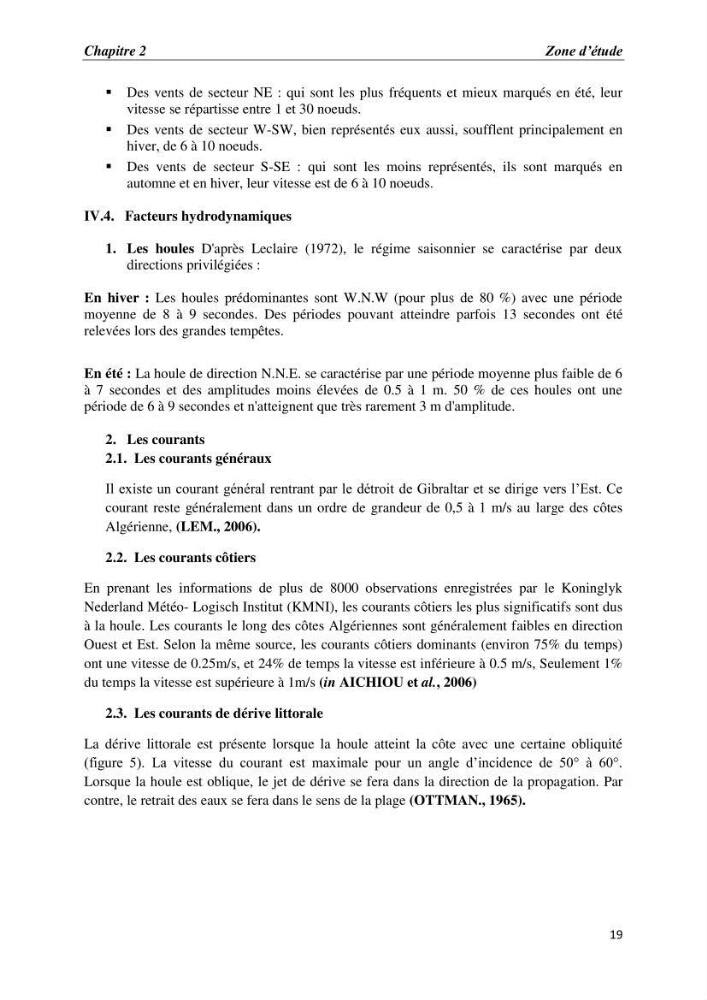 Les paramètres physico-chimiques et les sels nutritifs dans la baie d\'Alger