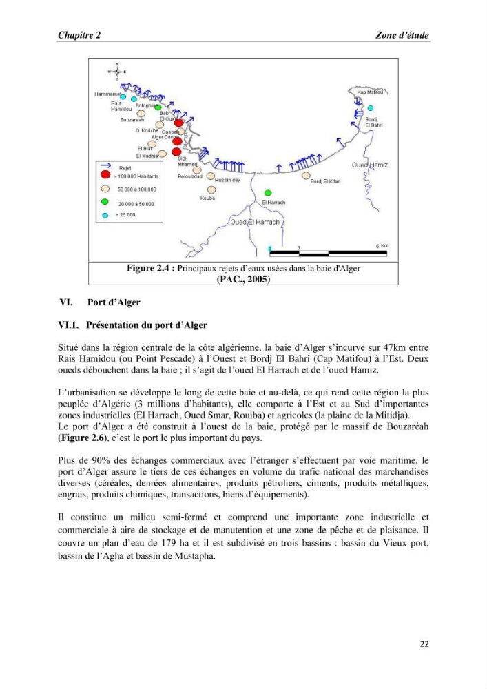 Les paramètres physico-chimiques et les sels nutritifs dans la baie d\'Alger