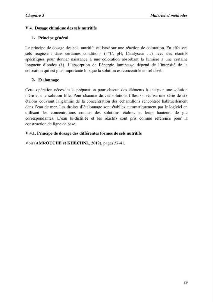Les paramètres physico-chimiques et les sels nutritifs dans la baie d\'Alger