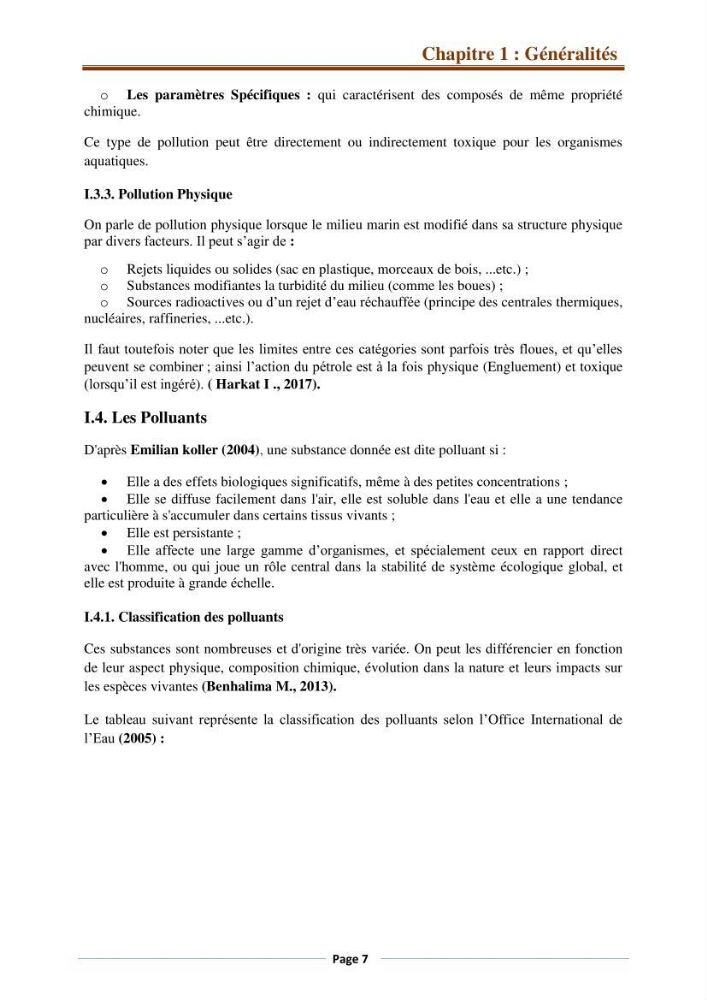 Suivi des paramètres physico-chimiques et des sels nutritifs dans la côte Algéroise