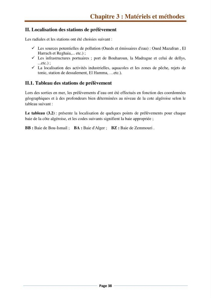 Suivi des paramètres physico-chimiques et des sels nutritifs dans la côte Algéroise