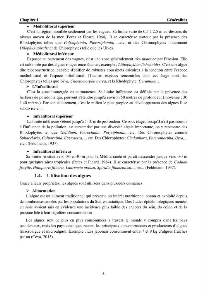 Biodiversité de la flore marine benthique de la region d\'El Djamila taxonomie et ecologie