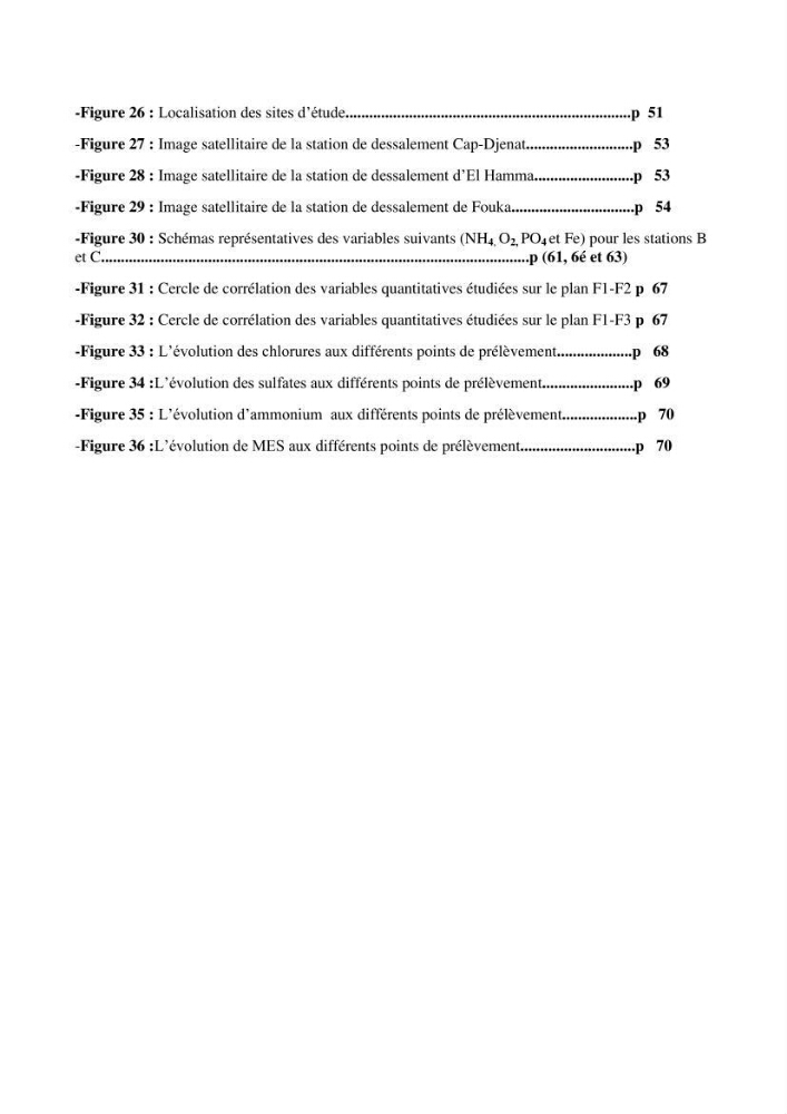 Impact des rejets de dessalement sur la qualité des eaux de mer ( cas des trois stations: cap djenat, El hamma, Fouka