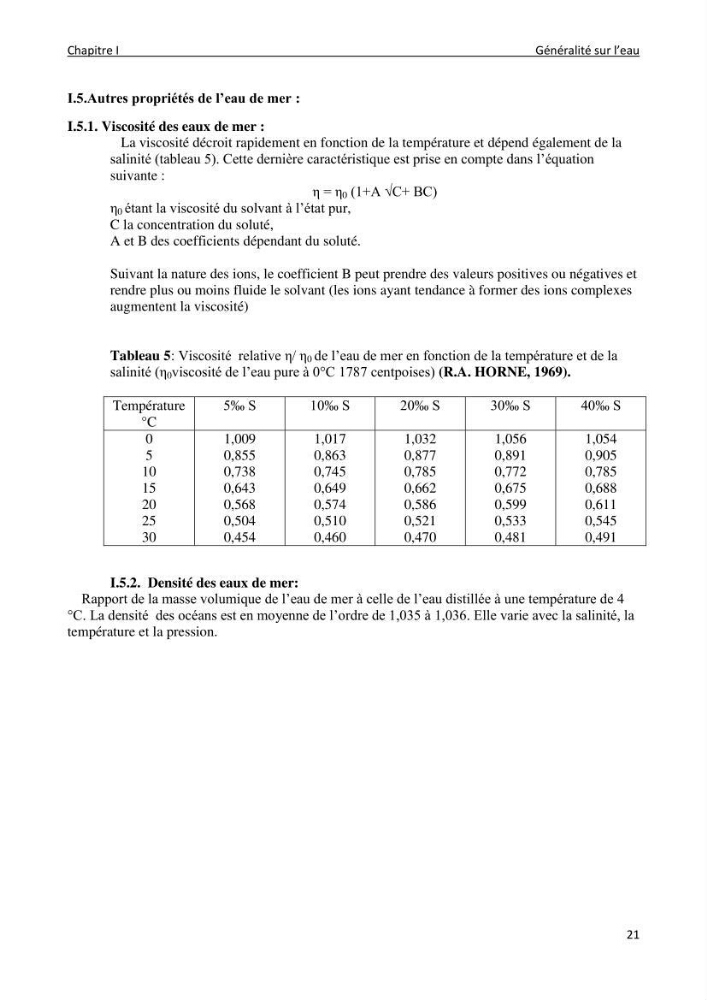 Impact des rejets de dessalement sur la qualité des eaux de mer ( cas des trois stations: cap djenat, El hamma, Fouka