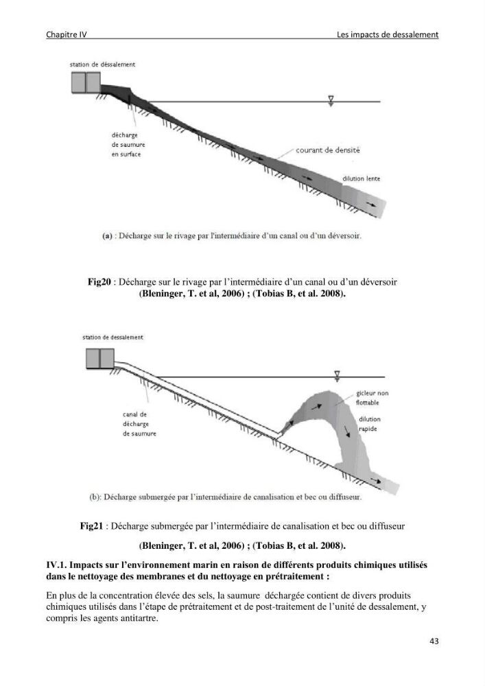 Impact des rejets de dessalement sur la qualité des eaux de mer ( cas des trois stations: cap djenat, El hamma, Fouka