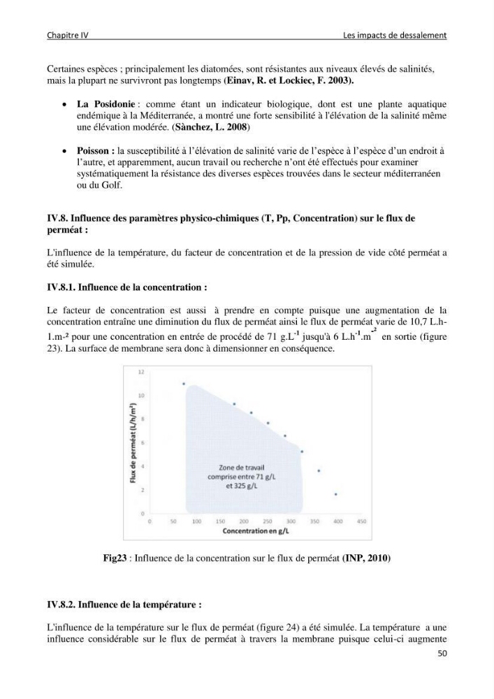Impact des rejets de dessalement sur la qualité des eaux de mer ( cas des trois stations: cap djenat, El hamma, Fouka