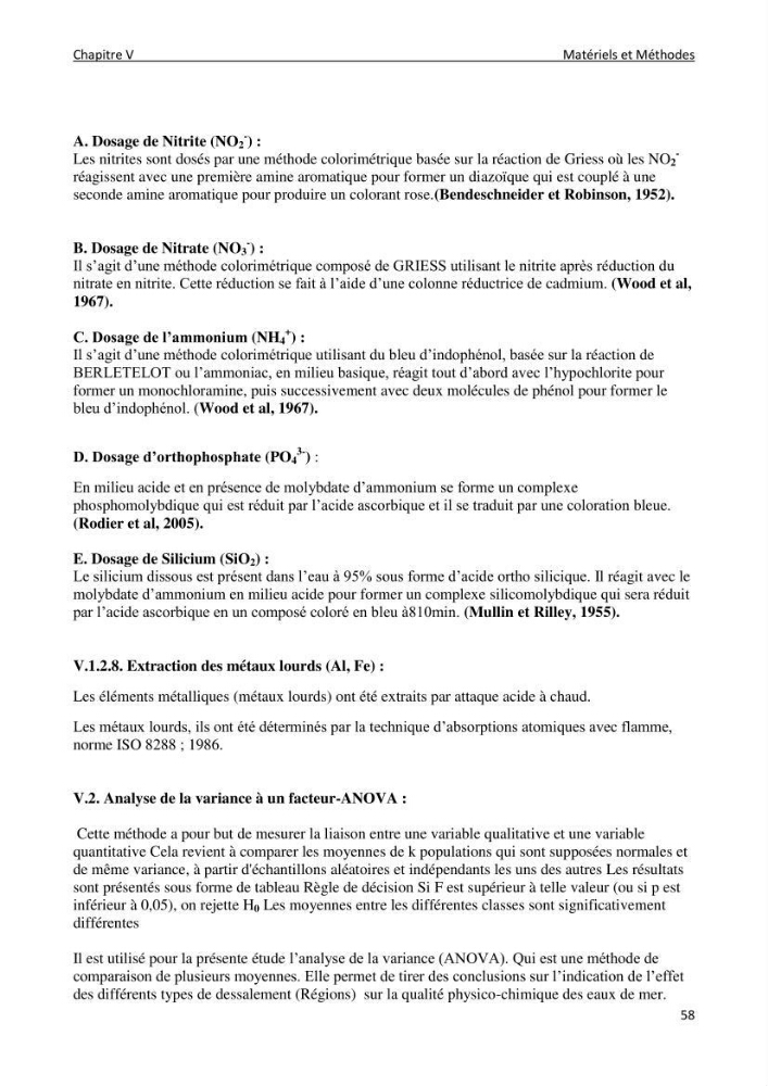 Impact des rejets de dessalement sur la qualité des eaux de mer ( cas des trois stations: cap djenat, El hamma, Fouka